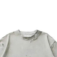 Logo personnalisé poids lourd Streetwear t-shirts Pour Hommes Vintage délavé hommes recadrée surdimensionné en détresse t-shirt
