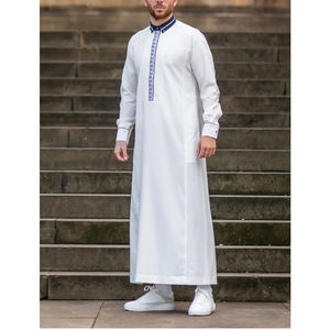 Thobes islamiques pour hommes, vêtements et accessoires musulmans traditionnels avec logo personnalisé, design à manches longues, simple et uni, Jubbah - Product Image 6