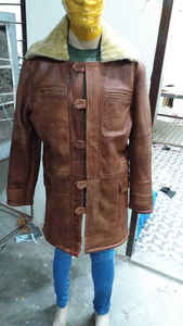 Custom Streetwear chaqueta de cuero de la motocicleta de los hombres Customies Logo Bomber chaqueta de cuero de los hombres - Product Image 5