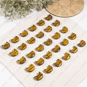 Wholesale Natural Tiger Eye Hand-Carved Crystal Crescent Moon Ornaments Healing Stone <b>Crafts</b> for Home Decoration - Product Image 5