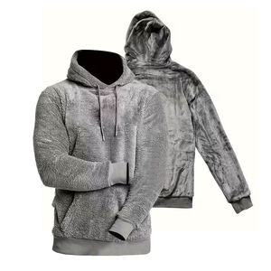 Sudadera con Capucha de Lana de Buena Calidad para Adultos, Color Gris, Manga Larga, Corte Regular, Talla Personalizada, Puños Acanalados, Transpirable y Ecológica - Product Image 3