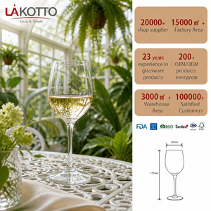 Verre à <span class=keywords><strong>vin</strong></span> <span class=keywords><strong>Chardonnay</strong></span> LAKOTTO à base lourde 250 ml en cristal sans plomb, coupe tulipe pour service de mariage, verrerie, fabricant de logos OEM - Product Image 1