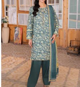 2025 nueva tendencia de moda señoras vestido de lujo traje transpirable venta al por mayor bordado impreso Allover patrón Punjabi 3 uds trajes - Product Image 5