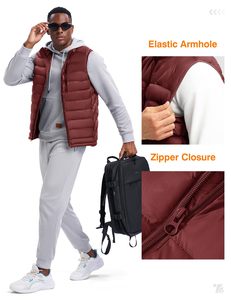 Veste matelassée en toile respirante grande taille, vêtement d'extérieur décontracté avec design sans manches, service OEM bas, saison hivernale - Product Image 4