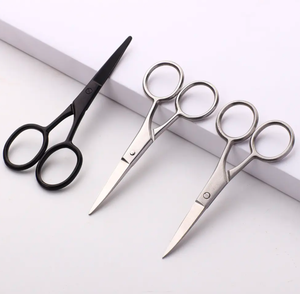 Ciseaux de toilettage professionnels tête ronde conception sûre pour les cils nez sourcil coupe petits ciseaux incurvés coupe cheveux - Product Image 6