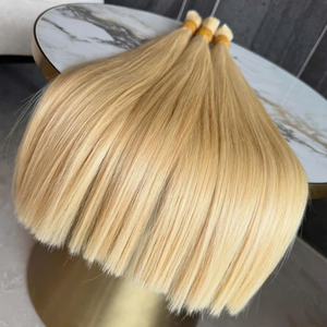Extensiones de Cabello Humano RUSA, Vietnamitas, Decoloradas, Rubio Claro, Puntas Completas, 100g, Calidad Super Double Drawn - Product Image 6