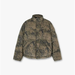Chaqueta de invierno de mezclilla Vintage de alta calidad para hombre, diseño de sublimación hinchado recortado, Spandex de cuero teñido liso frontal - Product Image 1