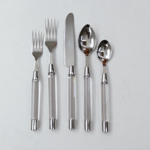Cubiertos Plateados de Lujo con Mango de Resina, Juego de Cubiertos de Acero Inoxidable Aptos para Alimentos para Bodas y Restaurantes, Proveedor Mayorista - Product Image 1