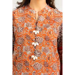 ชุดเซ็ต 2 ชิ้น สไตล์โบฮีเมียน IUSTTS-748 สำหรับฤดูใบไม้ผลิ/ฤดูร้อน พร้อมเสื้อไซส์ XS/XS ลายพิมพ์บนผ้าลอน - Product Image 3