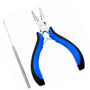 Hair Extension <b>Pliers</b> with Loop Tool Micro Ring Nano Bead Kit Professional Crimping <b>Plier</b> <b>Set</b> for Salon Use - Product Image 1