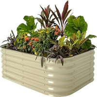 Grande jardinière rectangulaire extérieure en métal galvanisé de qualité supérieure pour lit de culture de légumes, d'herbes et de fleurs.