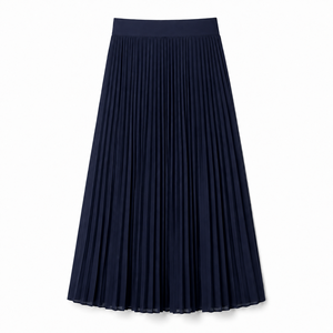 Jupe plissée mi-mollet pour femme à taille élastique, en mélange polyester et mousseline, infroissable, écologique, élégante, coupe trapèze, imprimée, ODM - Product Image 2