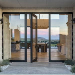 Porte en verre polymère à cadre en aluminium BiFold pour villas, appartements, porte d'entrée, isolation phonique, isolation thermique, design 3D - Product Image 4