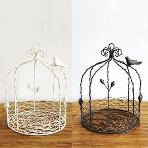 ชุดกรงนกโลหะสำหรับตกแต่งบ้าน2ชิ้นพร้อมอุปกรณ์ตกแต่งในร่มดีไซน์น่าชื่นชม - Product Image 1