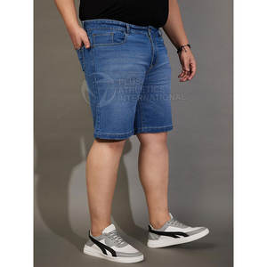 Pantalones vaqueros cortos ligeros para hombre con cremallera frontal y ajuste relajado para ropa informal Pantalones vaqueros cortos de verano para hombre - Product Image 2