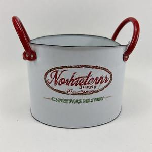 Jardinière de promenade en lierre givré pour décor de porche avant style en métal vieilli pour la verdure de Noël et les touches d'hiver - Product Image 4