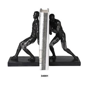 Serre-livres pour étagères Serre-livres décoratifs Supports en métal noir Bouchons de livres pour livres lourds pour l'école de bureau à domicile - Product Image 1