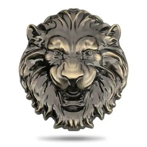 Tête de loup en bronze sculptée à la main, décoration murale, sculpture animale pour salon, art moderne, statue de tête de taureau en bronze, métal - Product Image 4