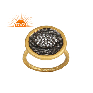 Hot Selling Sterling Silver 18K Gold Plated Natural <b>Cz</b> Gemstone Eye Design Stackable <b>Ring</b> Demi Fine Jewelry Manufacturer - Product Image 1