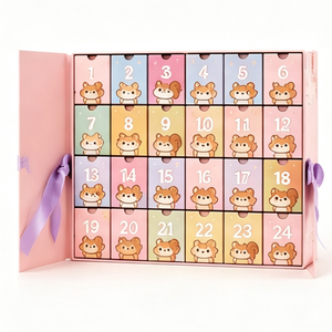 Organisateur de surprise de Noël avec animaux mignons, 24 tiroirs numérotés, emballage réutilisable pour enfants et famille, boîte de calendrier de l'avent - Product Image 1