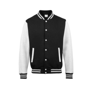 Blousons universitaires unisexes personnalisés avec broderie sur le devant, style baseball, coupe oversize, col montant, style urbain, pour l'hiver et l'école - Product Image 1