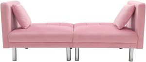 Elegante sofá cama de dos plazas de terciopelo con patas de metal para dormitorio, oficina, muebles de sala de estar elegantes de KD Furniture - Product Image 3