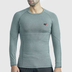 Venta caliente Camisetas de compresión para hombres con mangas largas Diseño ligero de secado rápido Patrón sólido Precio razonable - Product Image 4