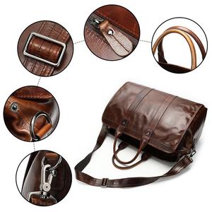 High Quality Waterproof Leather Duffle Bag for Men Real Leather Weekender Travelling Business <b>Briefcase</b> Travel Bags - Product Image 5