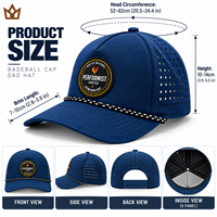 Casquette de baseball personnalisée à 5 panneaux en polyester UPF50+ imperméable à séchage rapide avec logo en PVC découpé au laser et corde, style Golf Dad Hat, vente en gros OEM ODM