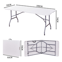 Table pliante rectangulaire en plastique JDZZ-02 pour traiteur, banquet, pique-nique, extérieur