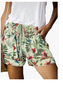 Shorts pour femmes du Bangladesh personnalisés, shorts d'été en coton confortables, taille élastique, cordon de serrage, shorts décontractés avec poches, tendance pour femmes - Product Image 3