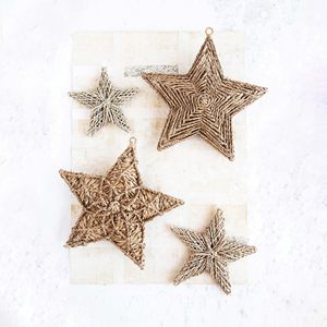 New Arrival Hand-weave Straw Stars Seagrass Christmas <b>Ornaments</b> <b>Vintage</b> Decor for Office Decorations - Product Image 1