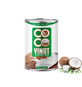 지방 코코넛 밀크 유기농 (12%-14% 지방) VINUT 코코넛 밀크-400ml 주석 캔 12%-14% 공급 업체 및 제조업체