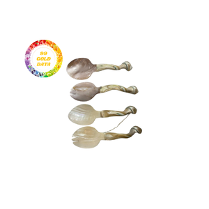 Cuchara hecha a mano natural de conchas marinas reales Cubiertos artesanales ecológicos para postre Té de sal y exhibición de cocina - Product Image 4