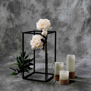 Ensemble moderne de 4 supports à fleurs en métal pour mariage, taille personnalisée 60 cm et 100 cm de haut, vase géométrique pour centre de table, idéal pour les fêtes - Product Image 3