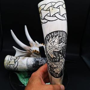 Handmade Polished Animal <b>Viking</b> <b>Horn</b> Eco-Friendly Mead Drinking Mug Natural Shape Luxury Durable Authentic Craft Connoisseurs - Product Image 3