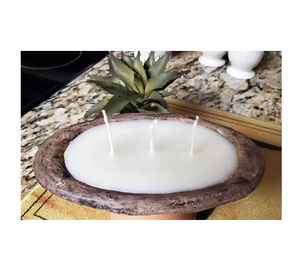 Bougie en bois bol pour vacances décor à la maison sur le thème de Noël pâte en bois bougie bol en bois pâte bol bougie - Product Image 4