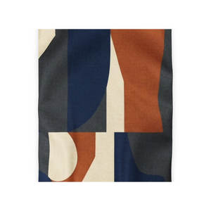 Funda de Edredón de Lino Indigo Terracota de Lujo, con Estampado Geométrico, Estilo Moderno, Cierre Invisible con Cremallera, para el Hogar - Product Image 4