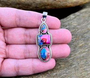 Colgante clásico de Plata de Ley 925, ostra espinosa, piedra preciosa turquesa, venta al por mayor, colgantes finos y dijes para regalos de fiesta - Product Image 2