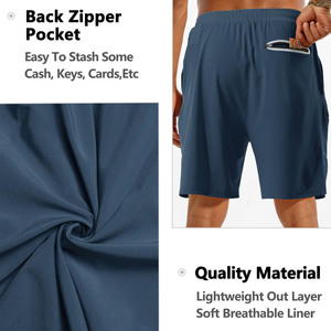 2025 gros Gym hommes Fitness entraînement respirant séchage rapide sport course Shorts avec poche intérieure Compression Shorts pour hommes - Product Image 6