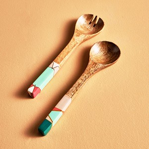 Accesorios de Lujo para el Hogar, Juego de Servidores de Ensalada de Acacia, Ecológicos, Aptos para Lavavajillas, Utensilios para Ensalada, Hechos en India - Product Image 5