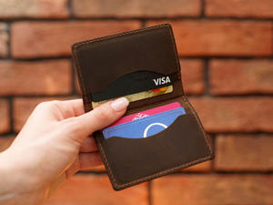 Classique Logo personnalisé cadeau en cuir véritable porte-cartes portefeuille mince entreprise banque Id porte-carte de crédit LCH-0036 - Product Image 3