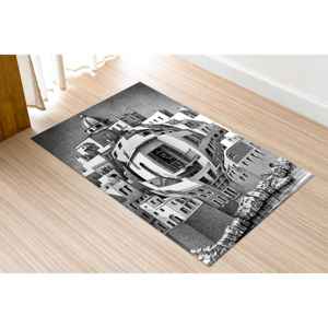 Alfombra con Ilusión Óptica Estilo Escher, Alfombra Arquitectónica Blanca y Negra, Alfombra Suave No Tejida - Product Image 1