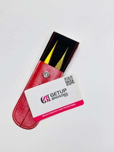 Pinza para Cejas Profesional GETUP BROSONS IMPEX GBI-WT-2215, Diseño Floral, Recubierta de Papel, Acero Inoxidable, Punta Fina, Plateada - Product Image 4