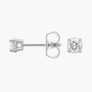 14K Solid Gold H-I I1 Round Lab Grown Diamond Prong <b>Stud</b> <b>Earrings</b> 0.20 Ct Total Push Back Prong Setting <b>Fine</b> Jewelry - Product Image 5