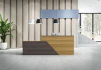Comptoir incurvé de réception Mobilier de bureau commercial personnalisable Hôtel Salon de beauté Réception de bar