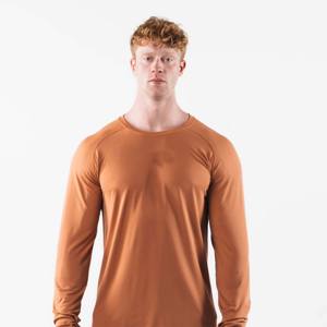 Camiseta de gimnasio de manga larga de algodón de primera calidad: venta al por mayor de bordado personalizado Lgo, cuello redondo ajustado para deportes de hombres - Product Image 1