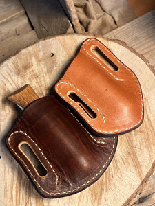 2025 personnalisé tactique cuir couteau couverture Portable Chef couteau gaine ceinture étui carbone arbre Direct usine poche organisateur - Product Image 3