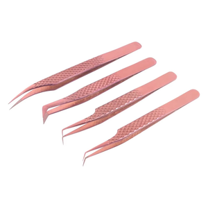 Pince à épiler manucure de haute qualité pointes incurvées ensemble de pinces à épiler extension de cils 4 pièces pince à épiler - Product Image 3