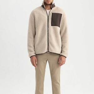 Meilleure vente Veste d'hiver longue en laine Sherpa pour homme à col montant, haut élégant chauffant respirant et écologique à la mode - Product Image 4